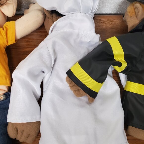 Plush Hand Puppets - Lot of 3 - Boy, Chef and Fireman - Various Brands - Picture 8 of 12